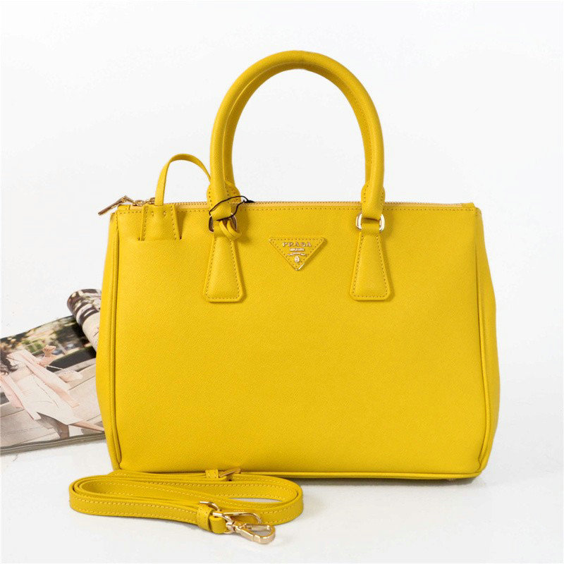 2014 Prada saffiano calfskin 33cm tote BN2274 yellow